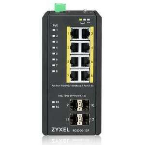 Zyxel RGS200-12P Vezérelt L2 Gigabit Ethernet (10/100/1000) PoE Fekete switch kép