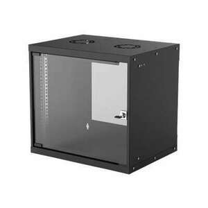 INTELLINET 714174 Intellinet Wallmount Cabinet 9U 540/400mm Rack 19 glass door, flat pack, black kép