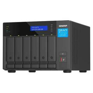 QNAP TVS-h674 NAS Tower Intel® Core™ i3 i3-12100 16 GB DDR4 QuTS hero Fekete kép