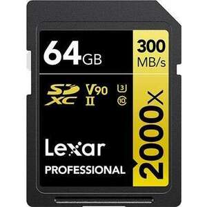 Lexar Professional 2000x 64 GB SDHC UHS-II Class 10 memóriakártya kép