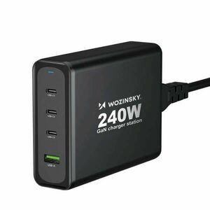 Wozinsky WGCSB 240W GaN wall charger USB-A / 3 x USB-C - black kép