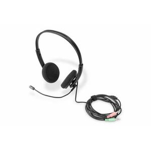 Digitus On Ear Office Headset with Noise Reduction 2x3.5 mm Stereo Black kép