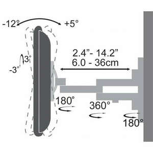 SBOX LCD-223 fali konzol, dönthető, forgatható, 13"-42", 200x200, max 20 kg kép