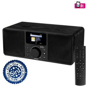 SAL INR 5000/BK internetrádió, 5 in 1, 2x5 W, Bass reflex, világrádió, FM RDS, BT, AUX, Média Center hálózati zenetár, EQ kép