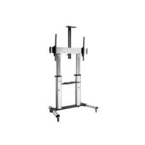 Equip TV/Monitor állvány - 650605 (60"-100" álló, dönthető, állítható magasság, gurulós, Max.: 100kg, fekete/ezüst) kép