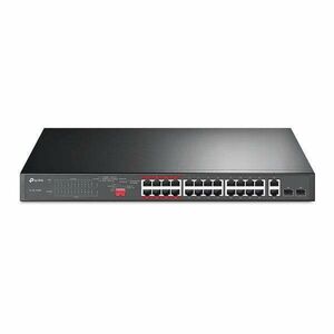 TP-Link Switch PoE - TL-SL1226P (24port 100Mbps; 24 af PoE port; 2x Combo SFP; 250W, 250m extended mode) kép