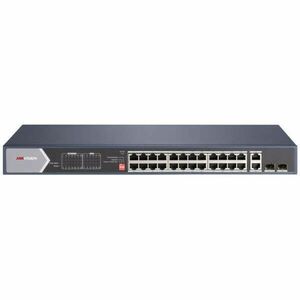 Hikvision Switch PoE - DS-3E0528HP-E (24 port 1000Mbps, 370W, 2x RJ45, 2xSFP) kép