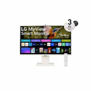 LG Monitor 32" Smart - 32SR85U-W (IPS; 16: 9; 3840x2160; 5ms; 400cd; HDMI, USBx3, USB-C, BT, Spkr, webOS, Wifi, Airplay) kép