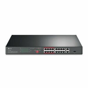 TP-Link Switch PoE - TL-SL1218P (16port 100Mbps; 16 at/PoE+ port; 2x Combo SFP; 150W, 250m extended mode) kép