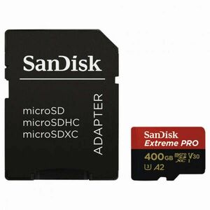 Sandisk 400GB microSDXC Extreme Pro Class 10 UHS-I A2 C10 V30 + adapterrel kép