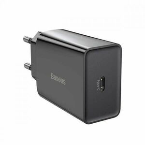 Baseus speed mini gyorstöltő, USB + USB-C, PD, 3A, 20 W (fekete) kép