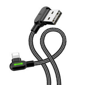 Mcdodo CA-4671 LED Angle USB Lightning Cable, 1.2m (Black) kép