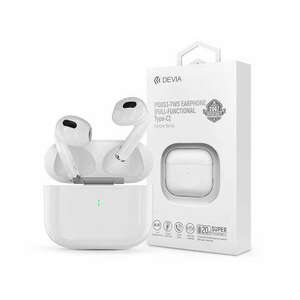 Devia TWS Bluetooth sztereó headset v5.3 + töltőtok - Devia Kintone Series Pods3-TWS Earphone Full-Functional Type-C - fehér kép