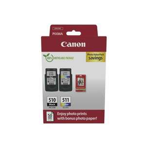 Canon PG-510 / CL-511 Eredeti Tintapatron Fekete + Színes + Fotópapír kép