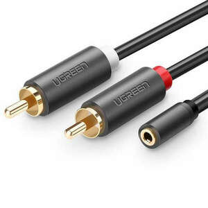 UGREEN 3, 5 mm aljzat 2 RCA apa audiokábel 0, 25m (szürke) kép