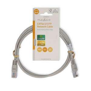 CAT5e hálózati kábel | U/UTP | RJ45 Dugasz | RJ45 Dugasz | 1.00 m | Kerek | PVC | Szürke | Label kép