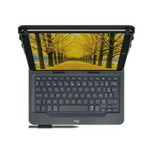 Logitech Universal Folio with integrated keyboard for 9-10 inch tablets QWERTY Brit angol Bluetooth Fekete kép