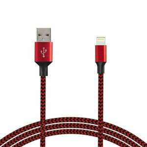 Kábel - USB A 2.0 / iPhone 2.0A 1, 5 m. - piros kép