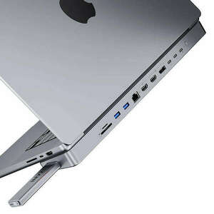 USB-C docking station / Hub for MacBook Pro 16" INVZI MagHub 12in2 with SSD tray (gray) kép