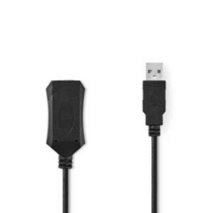 Aktív USB-kábel | USB 2.0 | USB-A Dugasz | USB-A Aljzat | 480 Mbps | 20.0 m | Kerek | Nikkelezett | PVC | Réz | Label kép