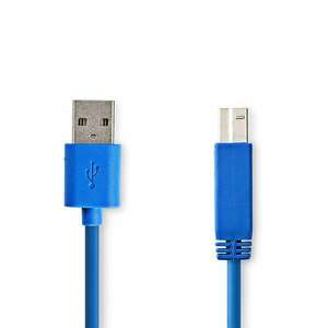 USB kábel | USB 3.2 Gen 1 | USB-A Dugasz | USB-B Dugasz | 5 Gbps | Nikkelezett | 2.00 m | Kerek | PVC | Kék | Műanyag Zacskó kép