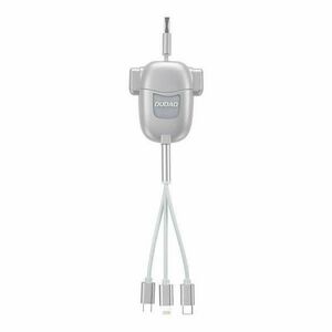 USB cable Dudao L8PRO 3-in-1 USB-C / Lightning / Micro 3A, 1.1m (silver) kép