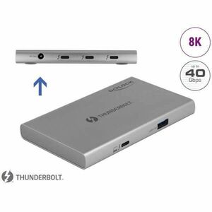 Delock 64157 3 portos Thunderbolt4 8K + 1x USB-A 3.2 HUB kép