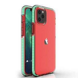 Spring Case átlátszó TPU gél védőburkolat színes kerettel iPhone 12 mini mintához kép