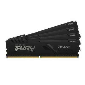 128GB 3600MHz DDR4 RAM Kingston Fury Beast Black CL18 (4x32GB) (KF436C18BBK4/128) (KF436C18BBK4/128) kép