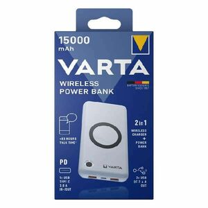 Powerbank VARTA Portable Wireless + vezeték nélküli töltő 15.000 mAh kép