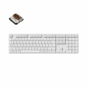 Keychron K5 Pro Vezeték nélküli Mechanikus Billentyűzet, Full Size, LED RGB, Bluetooth 5.1, USB-C, Gateron Brown Hot-Swap, fehér kép