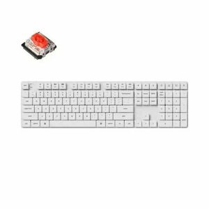 Keychron K5 Pro Vezeték nélküli Mechanikus Billentyűzet, Full Size, LED RGB, Bluetooth 5.1, USB-C, Gateron Red Hot-Swap, fehér kép