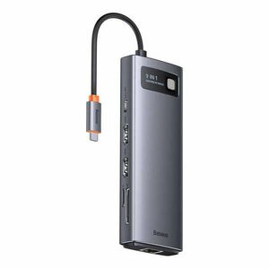 Baseus Metal Gleam Series 9 az 1-ben hub USB-C - 32x USB 3.0 2x HDMI USB 2.0 + USB-C PD Ethernet RJ45 microSD/SD (WKWG060013) (WKWG060013) - USB Elosztó kép