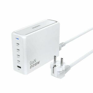 GaN Dudao A228EU charger with 1 USB-A port and 4 USB-C ports - white kép