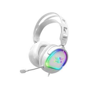 Spirit of Gamer Fejhallgató - PRO-H6 RGB White (MultiPlatform, mikrofon, 3.5mm jack, hangerőszabályzó, 2m kábel, fehér) kép