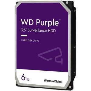 Western Digital Belső HDD 3.5" 6TB - WD64PURZ (5640rpm, 256MB puffer, SATA3 - Purple (biztonságtechnikai rögzítőkbe is)) kép