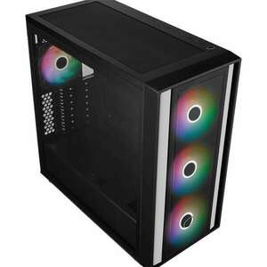 COOLER MASTER ATX MasterBox 600 4db ARGB Ventilátor Tápegység nélkül Üvegfalú Számítógépház fekete kép