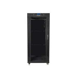 Lanberg free standing rack 19inch cabinet 27U 600x600 glass door LCD flat pack black Szabadonálló állvány kép