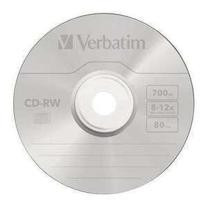 VERBATIM CD-RW lemez, újraírható, SERL, 700MB, 8-12x, 1 db, normál tok, VERBATIM kép