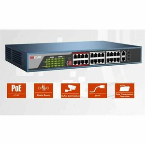 Hikvision Switch PoE - DS-3E0326P-E (24 port 100Mbps, 370W, 2 port 1000Mbps combo, L2) kép