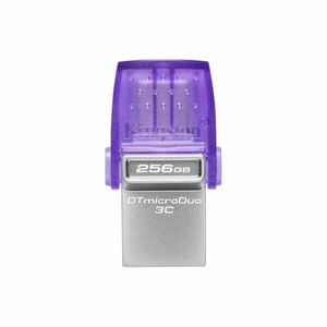 Kingston Technology DataTraveler microDuo 3C USB flash meghajtó 256 GB USB Type-A / USB Type-C 3.2 Gen 1 (3.1 Gen 1) Rozsdamentes acél, Lila kép