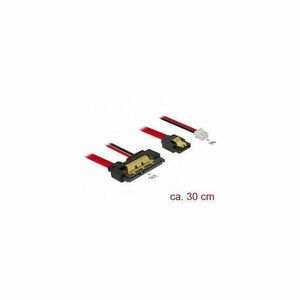 DeLock Cable SATA 6Gb/s 7pin receptacle+2pin power female>SATA 22pin receptacle straight (5V) metal 30cm kép