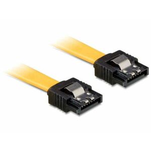 DeLock Cable SATA 6 Gb/s male straight > SATA male straight 20 cm Yellow Metal kép