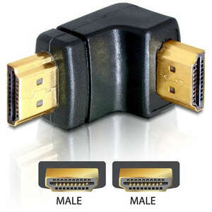 DeLock HDMI male to HDMI male 90° down Adapter Black kép