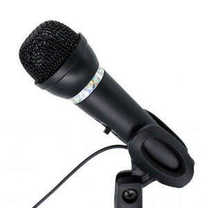 Gembird MIC-D-04 condenser microphone with desk-stand Black kép