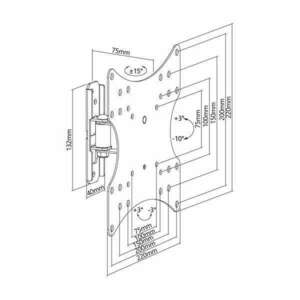 Stell SHO 4510 23"-42" VESA 200x200 dönthető fali konzol kép