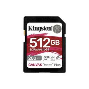 Kingston Technology Canvas React Plus 512 GB SDXC UHS-II Class 10 (SDR2V6/512GB) kép