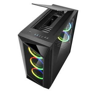 Sharkoon Számítógépház, REV 200 RGB (fekete; ATX, mATX; alsó táp; 5x120mm v.; 2xUSB3.0, 2xUSB2.0, I/O) kép