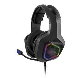 Spirit of Gamer Fejhallgató, ELITE H50 Black (MultiPlatform, RGB, 3.5mm Jack, mikrofon, hangerőszabályzó, nagy-párnás) kép