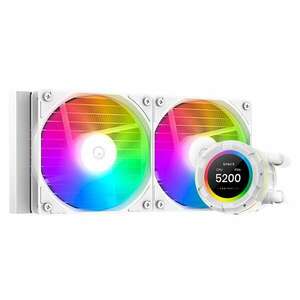 ID-Cooling CPU Water Cooler, Space SL240 XE WHITE (25dB; max. 129, 39 m3/h; 2x12cm, A-RGB LED, fehér) kép